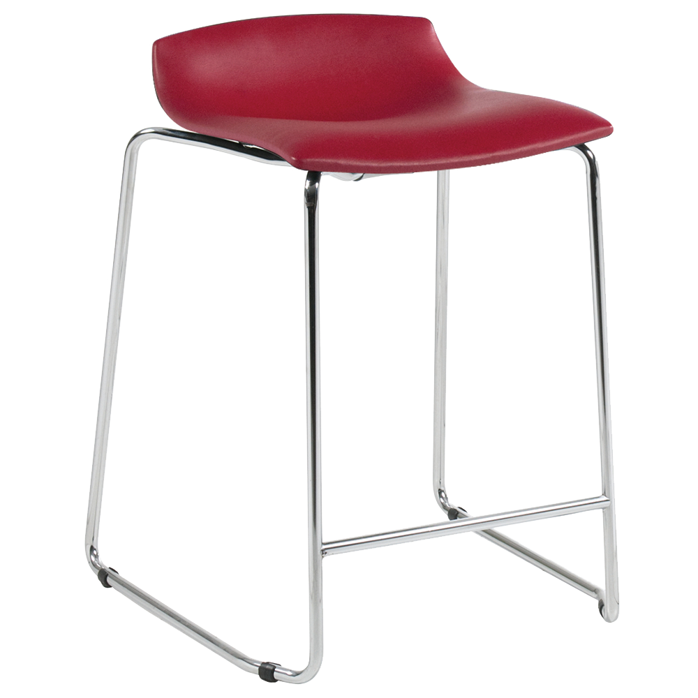 Barhocker Papatya X-Treme Sled BD dunkelrotes Kunstleder