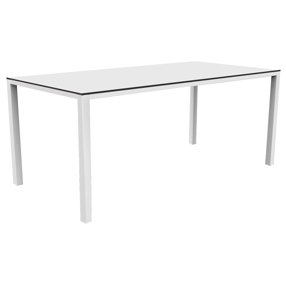 Tisch Papatya Maxima 214x99x75 mattweißer Sockel, weiße Tischplatte 1050