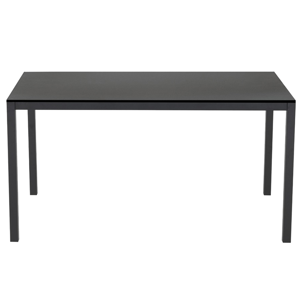 Papatya Idea Tisch 119x79x75, schwarze Basis, schwarze Tischplatte