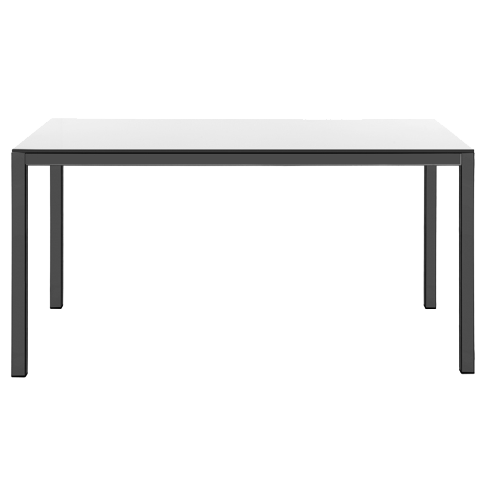 Papatya Idea Tisch 139x79x75 Fuß anthrazit, Tischplatte weiß