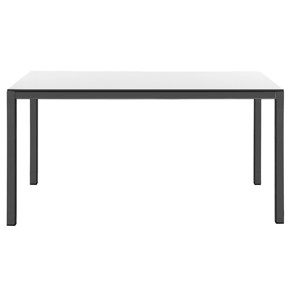Papatya Idea Tisch 119x79x75 Fuß anthrazit, Tischplatte weiß