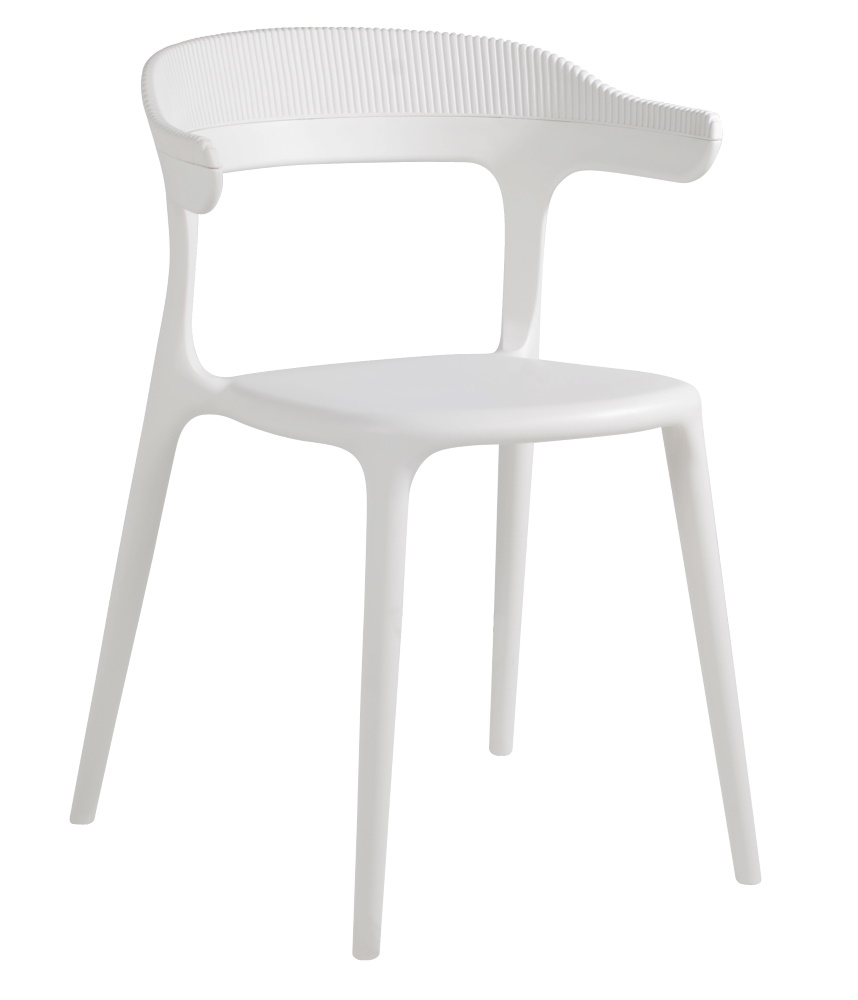 Papatya Luna Sessel-Stripe weißer Stuhlsitz, Oberteil weiß