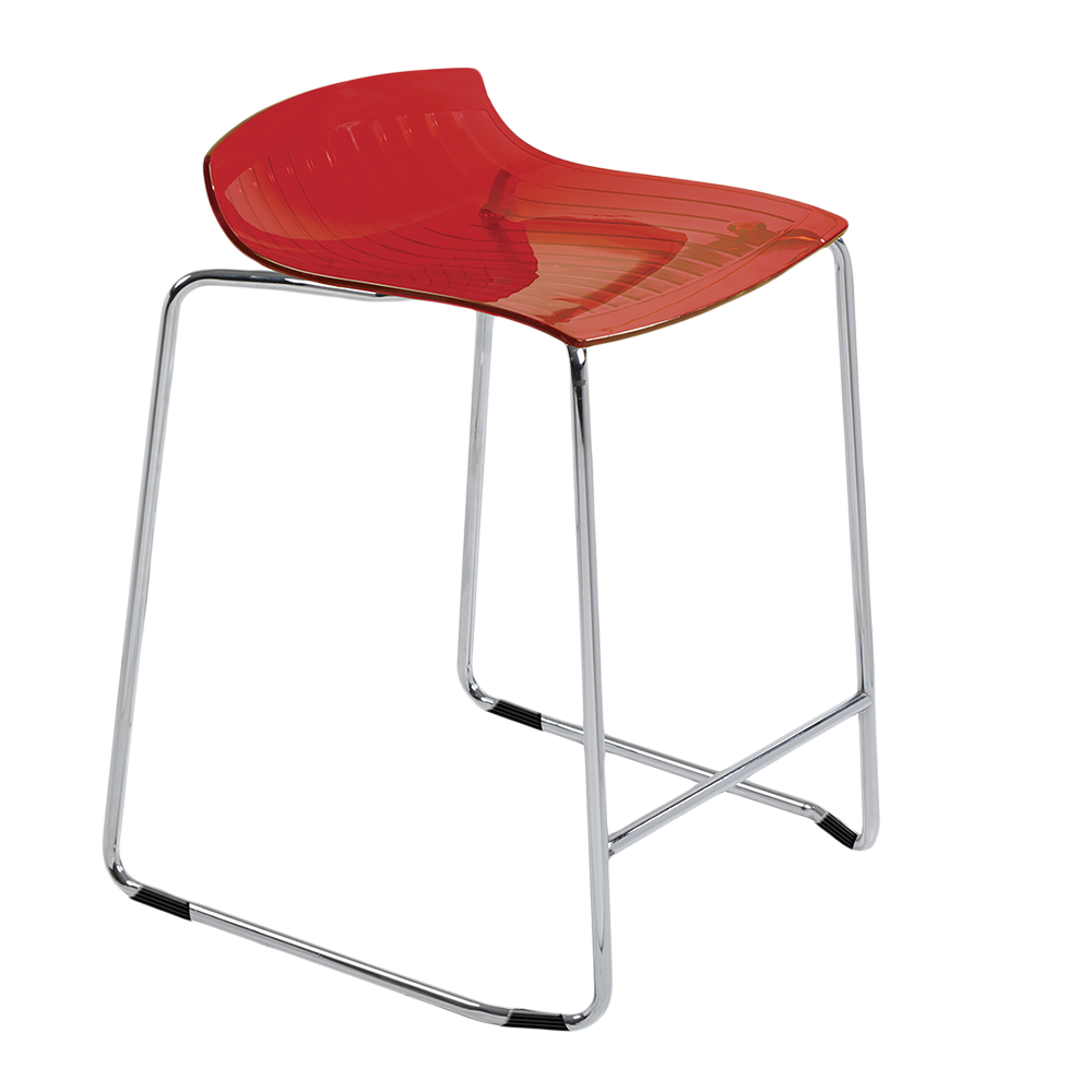 Papatya X-Treme Sled Barhocker transparent rot