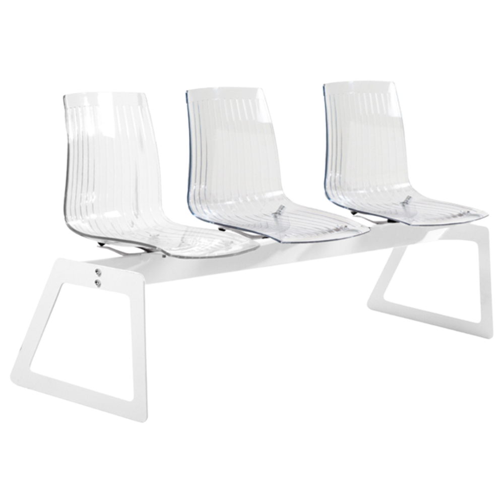Bank Papatya X-Treme für 3 Sitze ist transparent und sauber, die Beine sind weiß matt