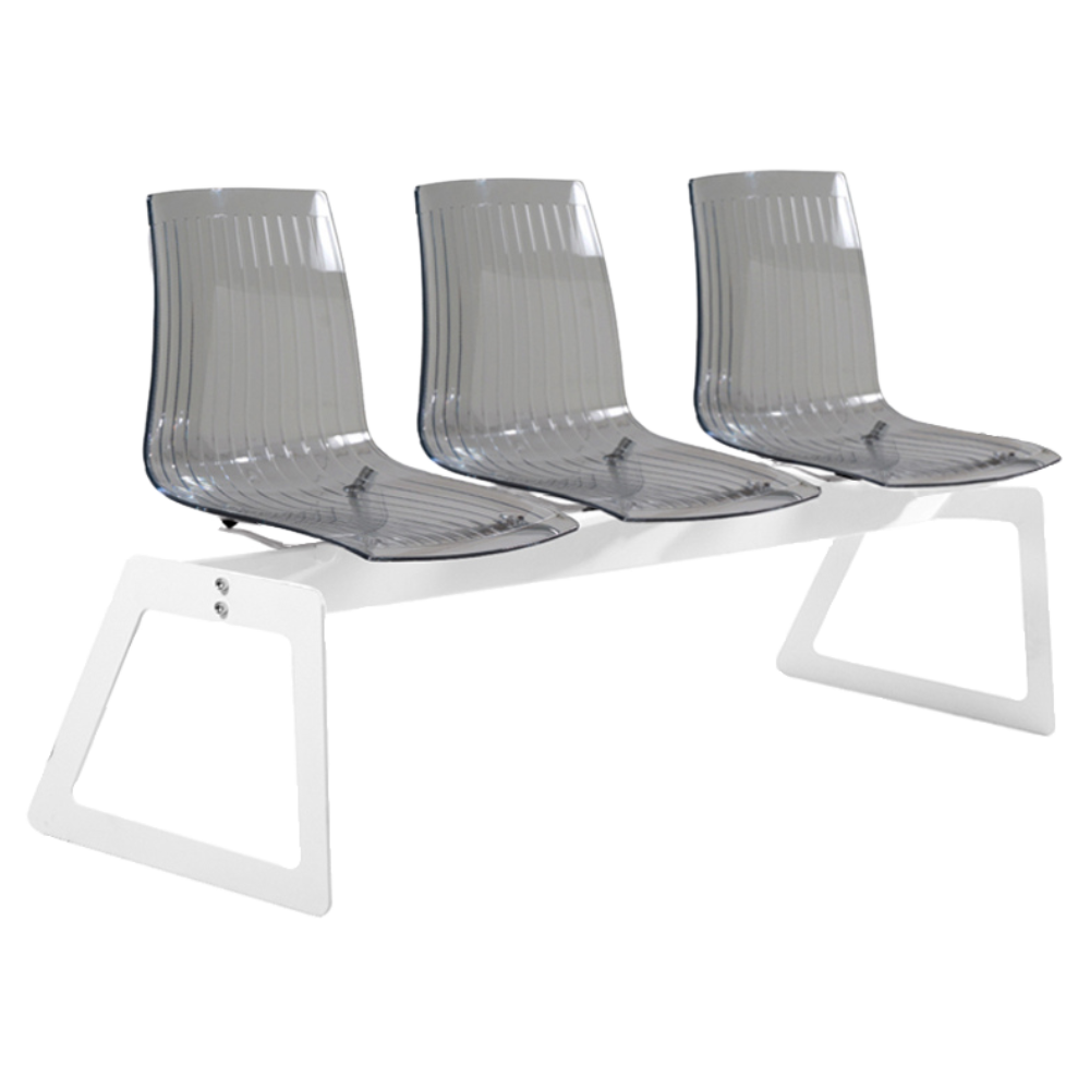 Bank Papatya X-Treme für 3 Sitzer transparent-smoky, Beine weiß matt