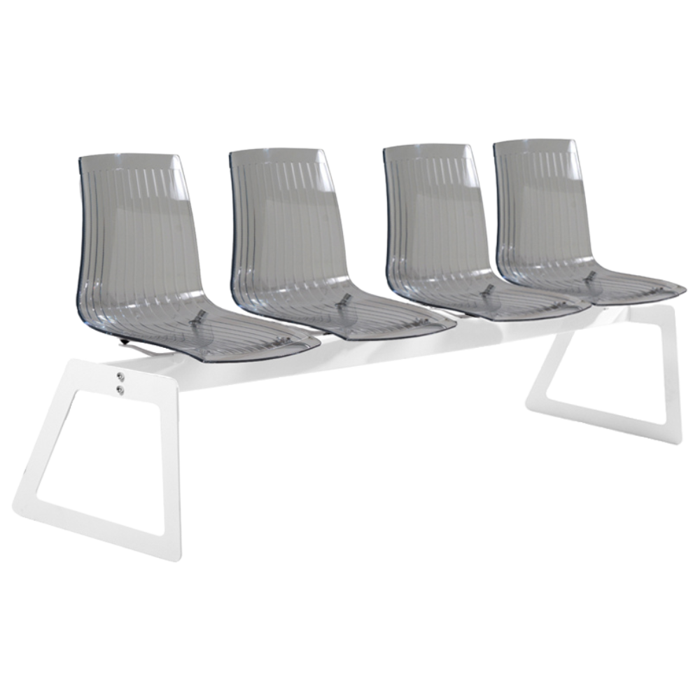 Bank Papatya X-Treme für 4 Sitzer transparent-smoky, Beine weiß matt