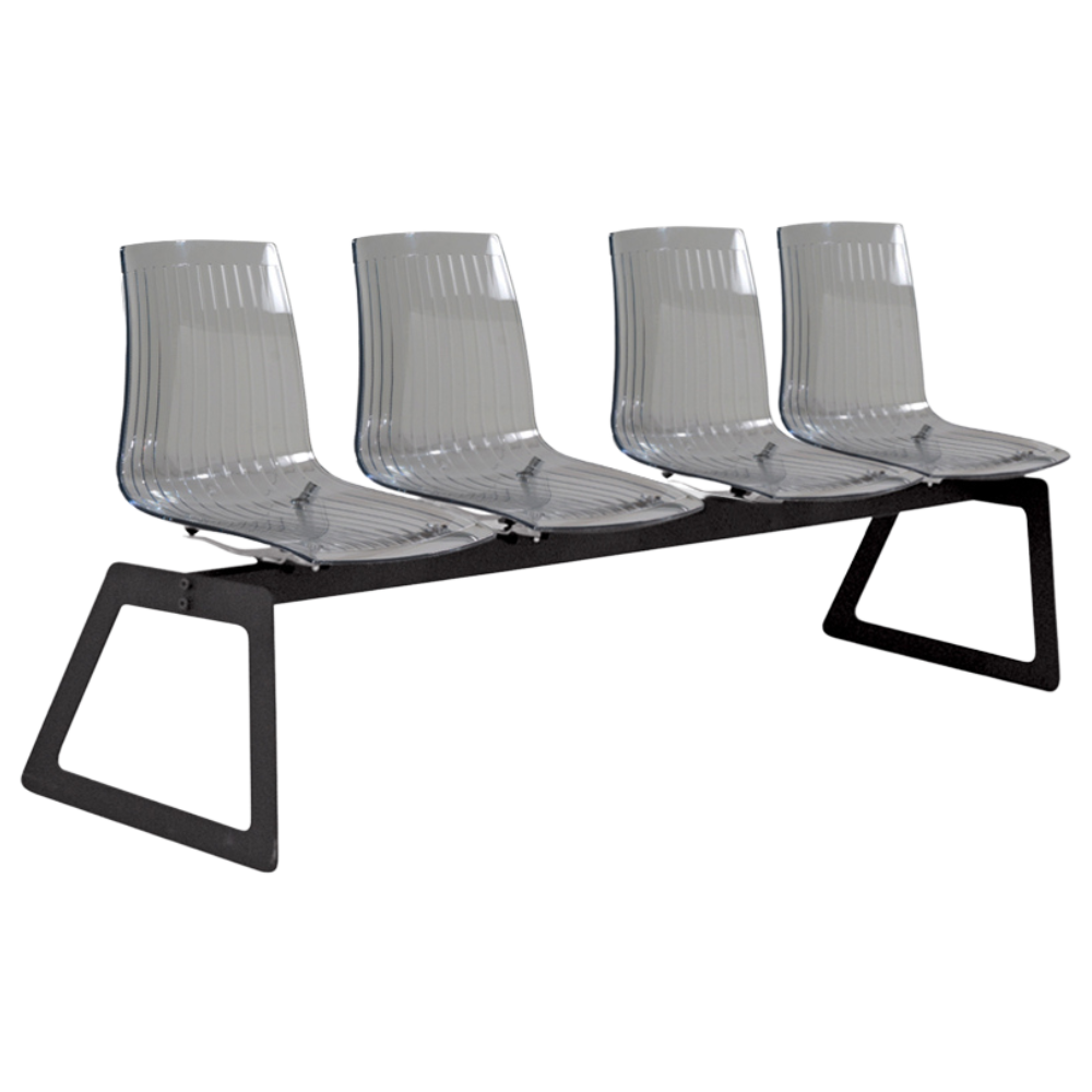 Bank Papatya X-Treme für 4 Sitzer transparent-smoky, Beine schwarz matt