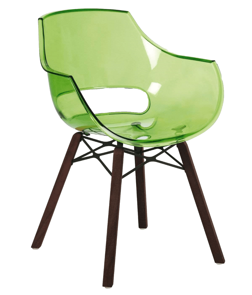 Papatya Opal Sessel Wox Iroko transparent grün
