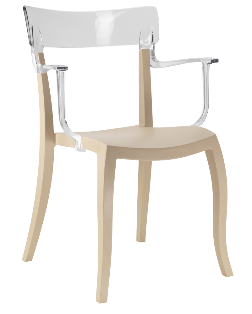 Papatya Hera-K Sessel hellbeige Stuhlsitz, Oberteil transparent