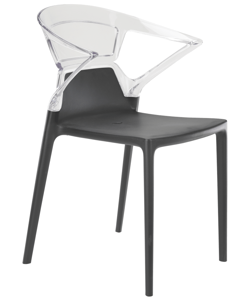 Papatya Ego-K Sessel anthrazitgrau Stuhlsitz, Oberteil transparent