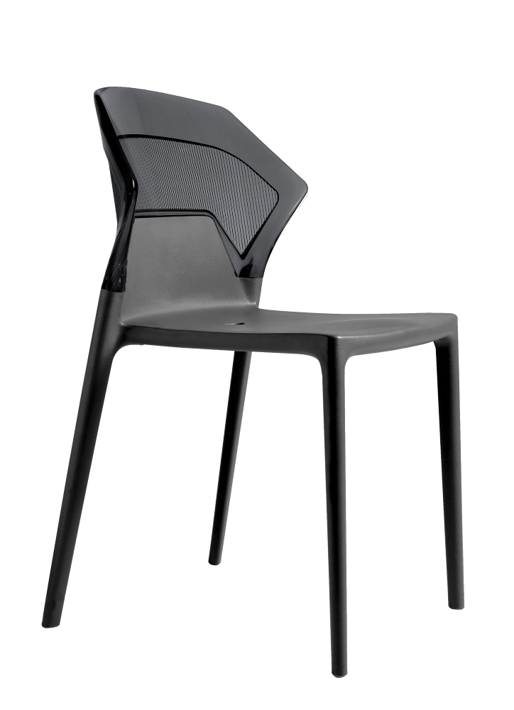 Papatya Ego-S Stuhl Anthrazit Stuhlsitz, Oberteil transparent grau
