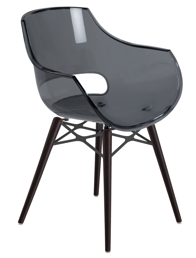Papatya Opal Sessel-Wox transparent grau, Material lackierte Wenge