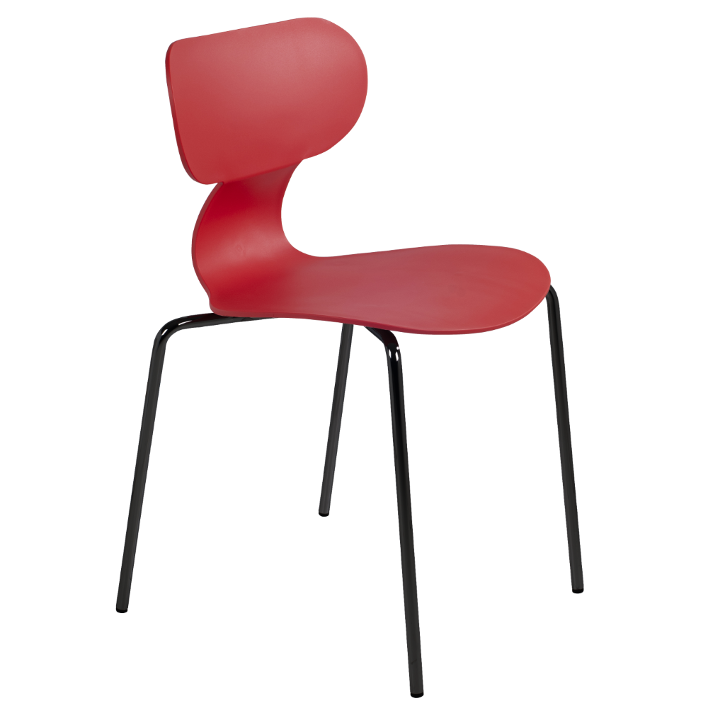 Papatya Yugo-S Stuhl rot, Sesselbeine Elektrophoretische Abscheidung Schwarz