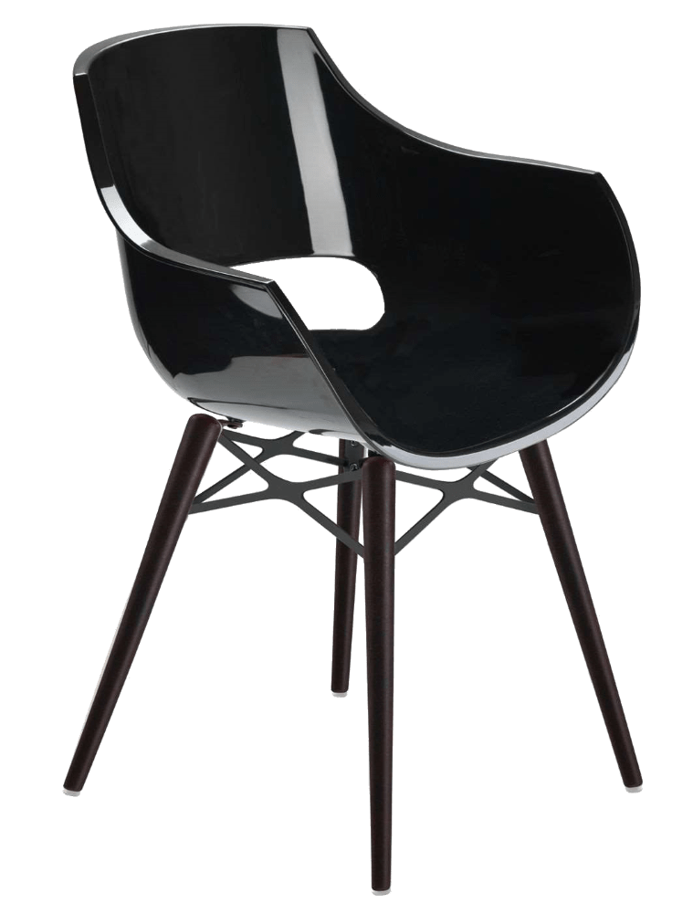 Papatya Opal Sessel-Wox transparent schwarz , Material lackierte Wenge