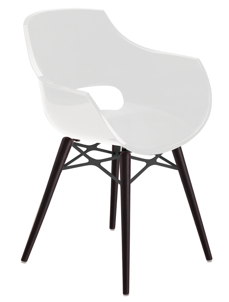 Papatya Opal Sessel-Wox weiß , Material lackierte Wenge