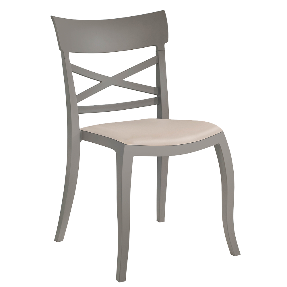 Stuhl mit Sitzkissen XSera-SP bronzebeige Gewebe