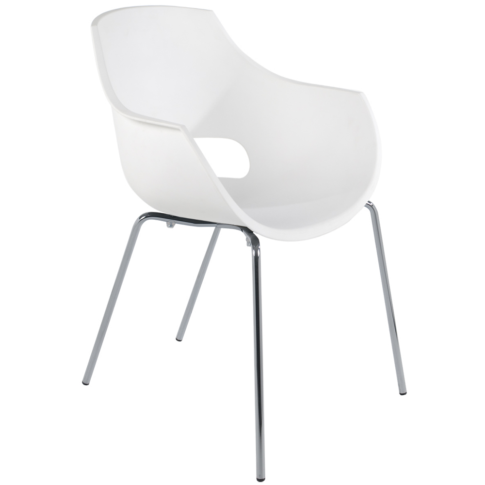 Papatya Opal-ML PRO Sessel weiß , Sesselbeine chrome