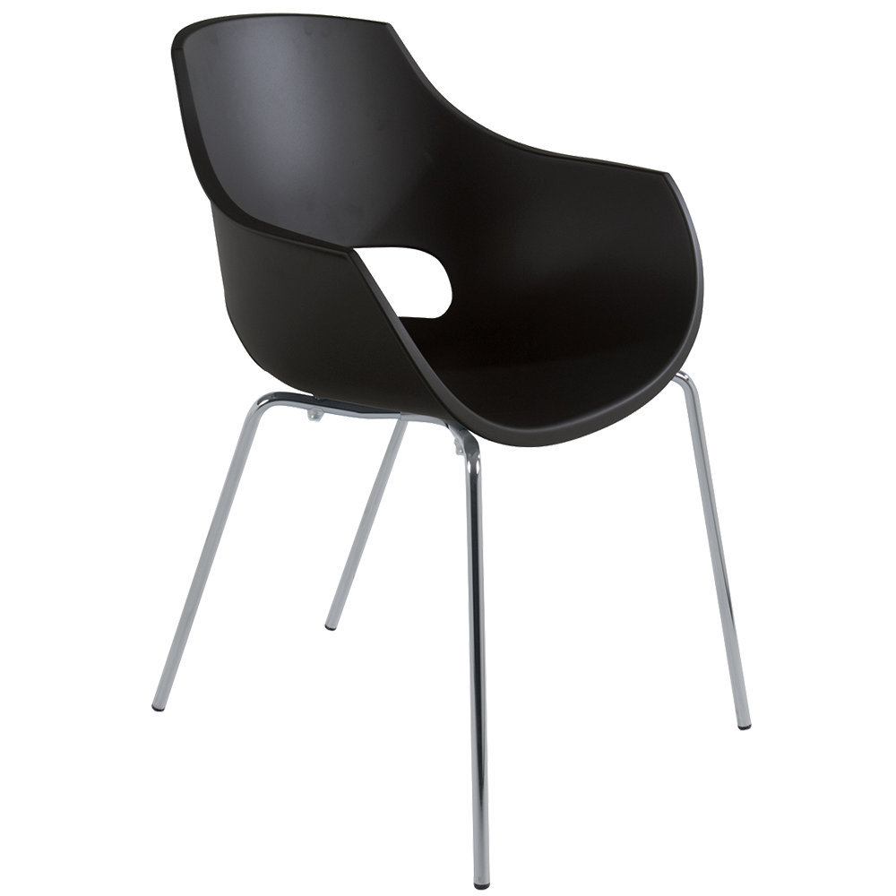 Papatya Opal-ML PRO Sessel Schwarz , Sesselbeine chrome