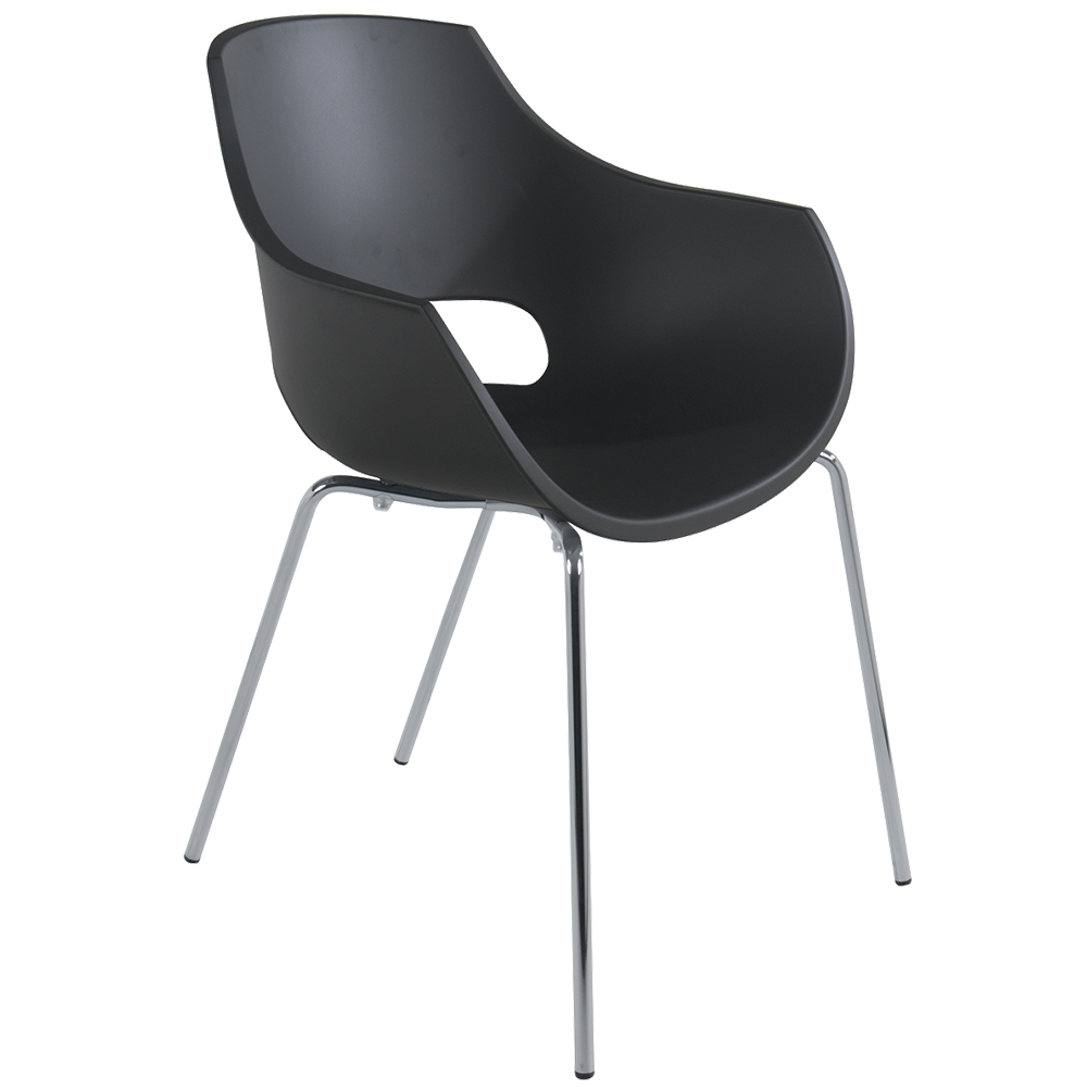 Papatya Opal-ML PRO Sessel anthrazitgrau, Sesselbeine chrome