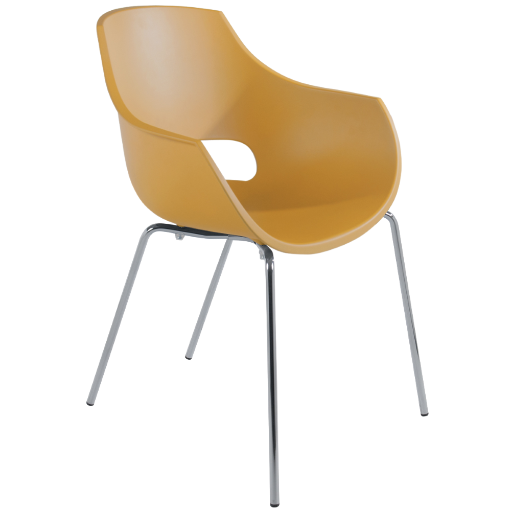 Papatya Opal-ML PRO Sessel gelb, Sesselbeine chrome