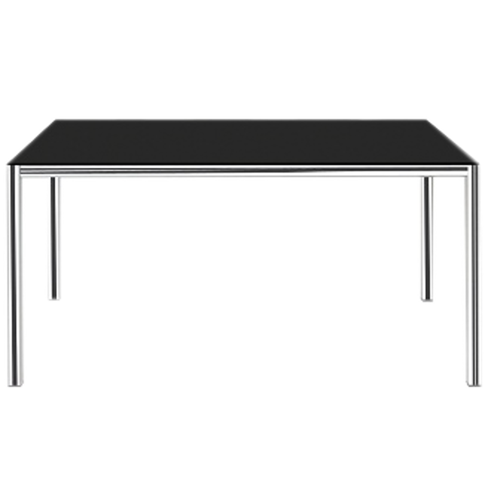 Papatya Idea Tisch 140x80x75 chrome, Tischplatte schwarz