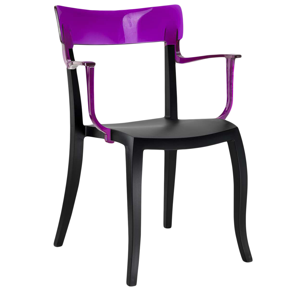Papatya Hera-K Sessel schwarzer Stuhlsitz, Oberteil transparent Magenta