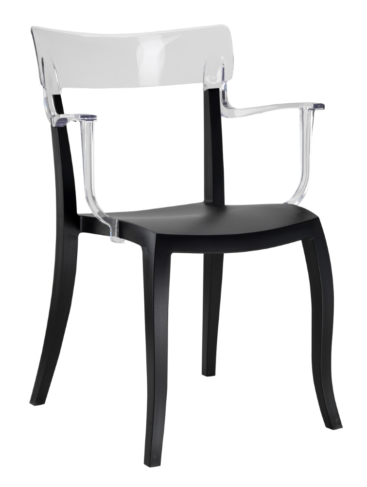 Papatya Hera-K Sessel schwarzer Stuhlsitz, Oberteil transparent