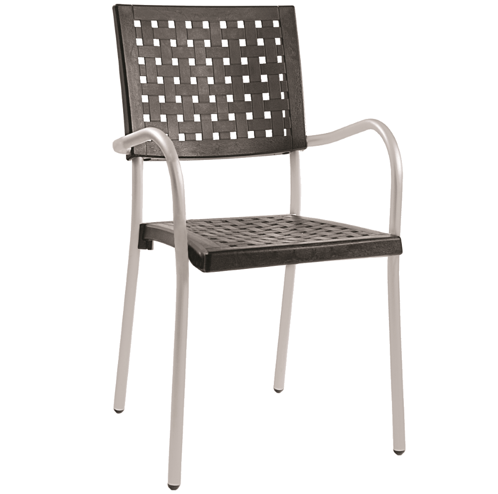 Papatya Karea Sessel Schwarz , Aluminiumbasis