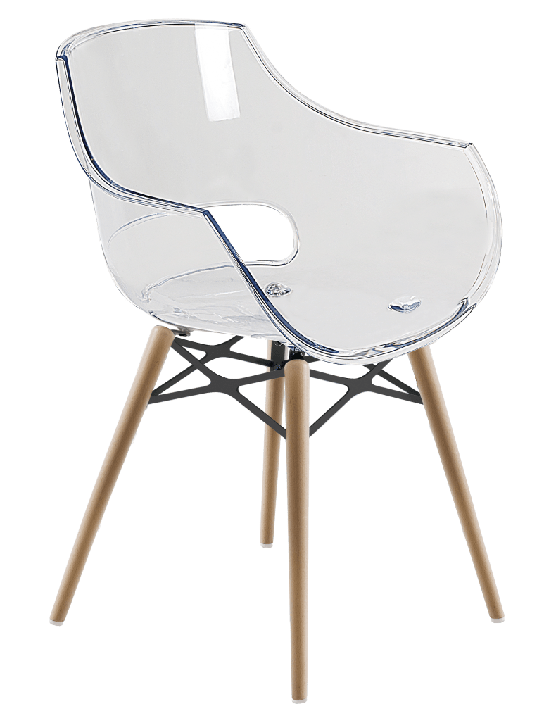 Papatya Opal Sessel-Wox transparent, Material Buchenholz