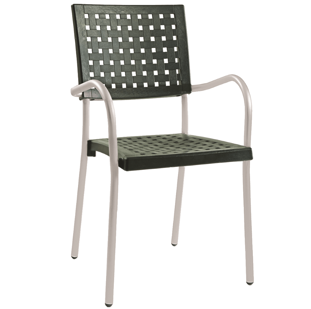 Papatya Karea Sessel dunkelrün, Aluminiumbasis