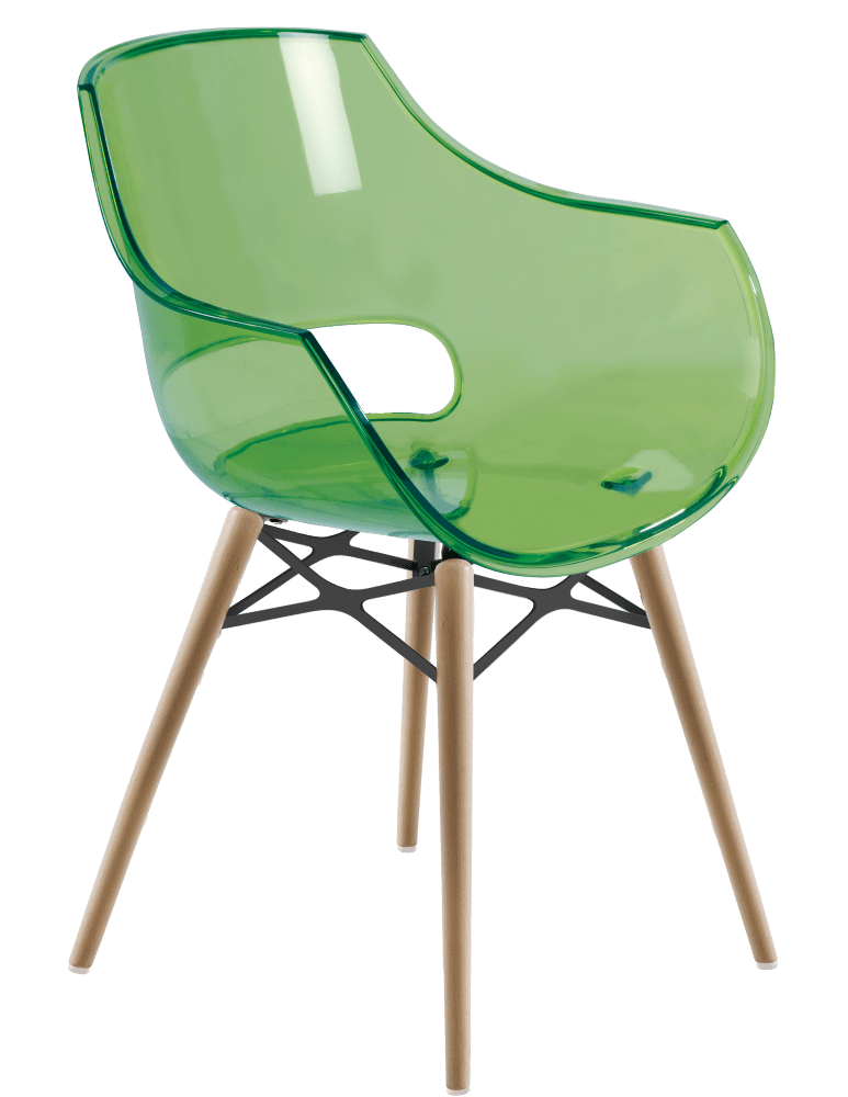 Papatya Opal Sessel-Wox transparent grün, Material Buchenholz