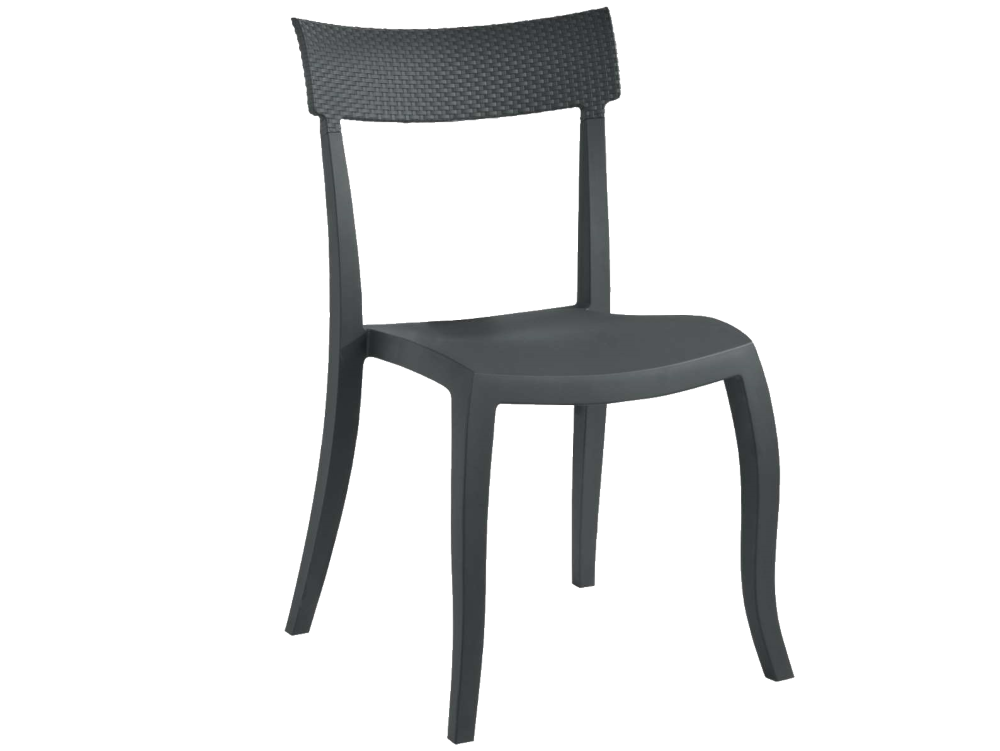 Papatya Hera-S Stuhl P RATTAN anthrazitgrau