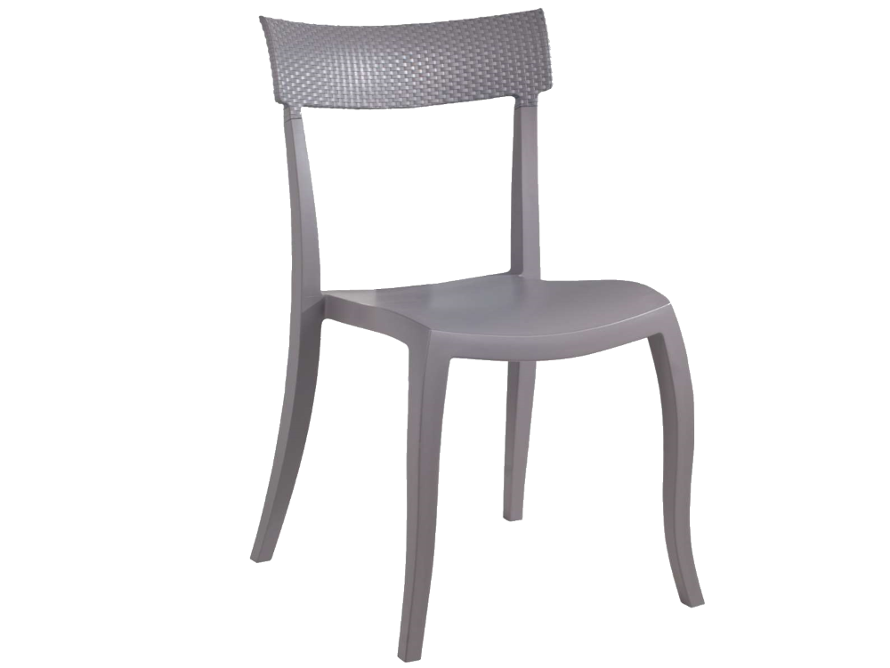 Papatya Hera-S Stuhl P RATTAN dunkelgrau