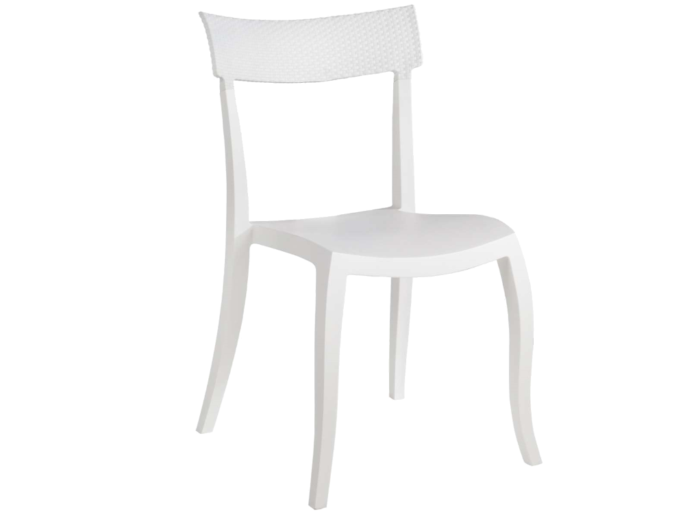 Papatya Hera-S Stuhl P RATTAN weiß