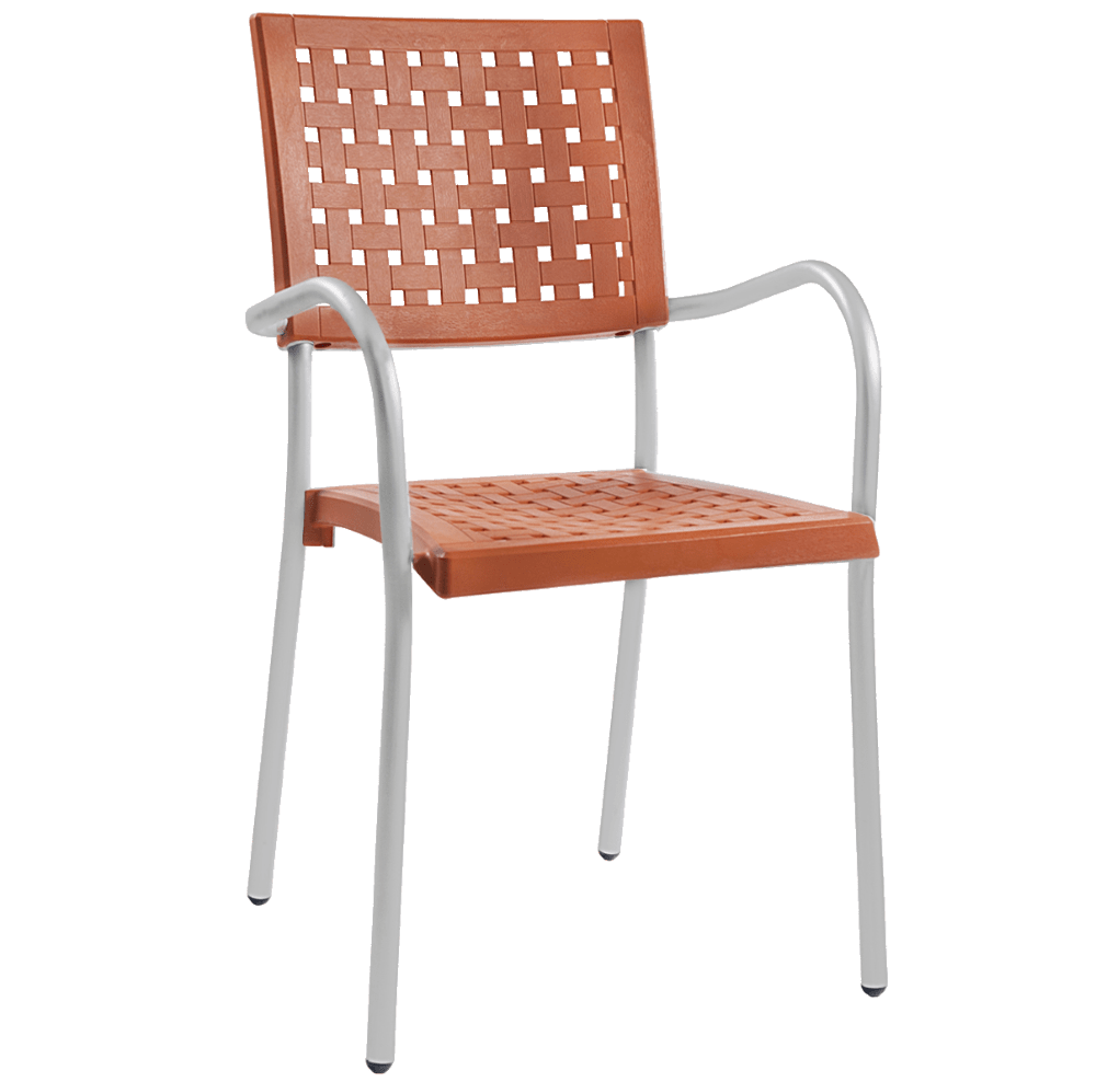 Papatya Karea Sessel orange, Aluminiumbasis