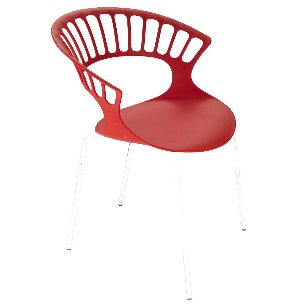 Papatya Tiara Sessel rot, Basis Elektrophoretische Abscheidung weiß
