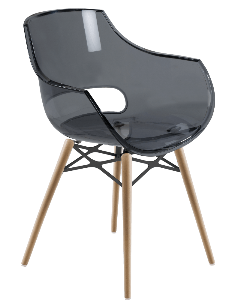Papatya Opal Sessel-Wox transparent grau, Material Buchenholz